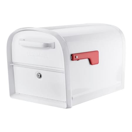 Architectural Mailboxes Architectural Mailboxes 5007868 Oasis Galvanized Steel Post Mounted White Double Door Mailbox; 11.5 x 11.3 x 19.96 in. 5007868